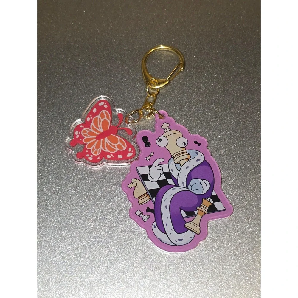 Kinger Keychain With Butterfly Charm! TADC The Amazing Digital Circus Handmade!